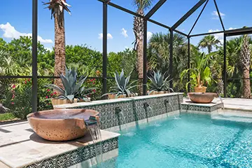 Pool Construction by Stoughton & Duran - Wall with Water Features